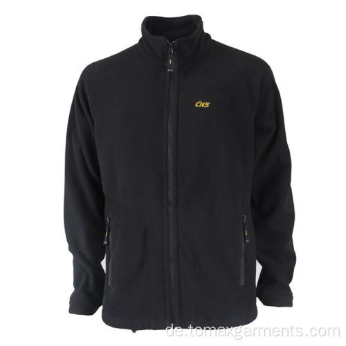 Schwarze Basic Fleecejacke